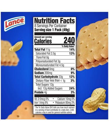 Lance Nekot Peanut Butter Sandwich Cookies - 8 Individually Wrapped Packs - Buy Online on SooperMarket.com