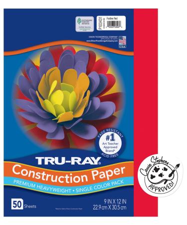PACON - 103031 Pacon Tru-Ray Heavyweight Construction Paper  Festive Red  9 x 12  50 Sheets - 103431