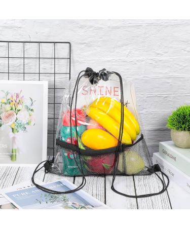 20 Pack Clear Drawstring Bags - Stadium Approved Waterproof Sling Backpack for Travel & Events - Buy Online on SooperMarket.com