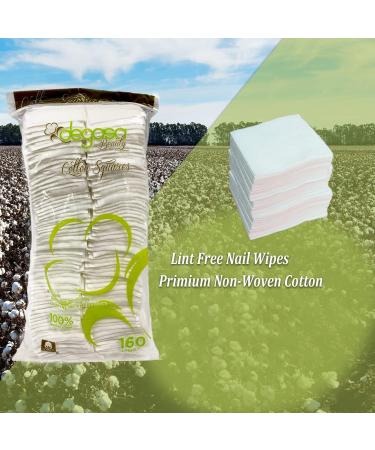 Degasa Premium 100% Pure Cotton Exfoliating Squares - Hypoallergenic Lint-Free Makeup & Nail Polish Remover Pads for Women | 160 Count - Buy Online on SooperMarket.com