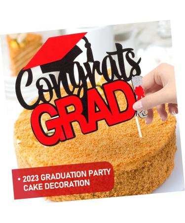 16 pcs Graduation row grad cake topper graduation cake insert 2023 cake toppers Graduation Decorations Class of 2023 Grad Picks snacking cakes cupcake topper appetizer mini Paper Redx4pcs 14X7.5CMx4pcs - Buy Online on SooperMarket.com