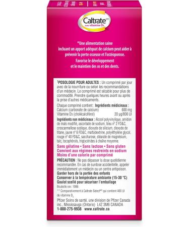 Caltrate with Vitamin D3 (60 Count) 600 mg Calcium Vitamin D3 Bone Health Supplement - Buy Online on SooperMarket.com