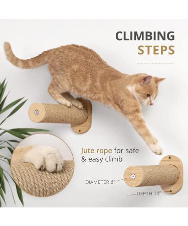 Ruby Road Cat Hammock Wall Mounted Shelf with Steps - Modern Cat Bed for Large Cats - Cat Furniture for Sleeping, Playing, Climbing, and Lounging - Buy Online on SooperMarket.com