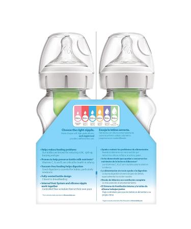 Dr. Brown's Natural Flow Anti-Colic Options+ Wide Bottles 9 oz 4 Pack - Level 1 Slow Flow Nipple - Good Morning/Good Night Gift Set - Buy Online on SooperMarket.com