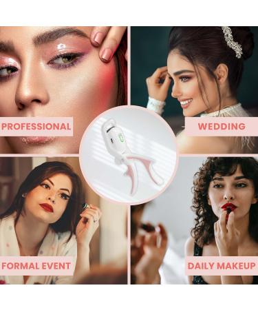 Electric Heated Eyelash Curler Kit - Professional Hot Lash Therapy Tool Rechargeable & Battery Powered Perfect for All Eye Types - Cotton Candy White - Buy Online on SooperMarket.com