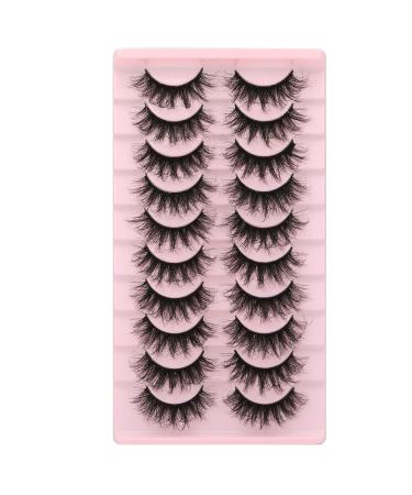 False Eyelashes - 10 Pairs Faux Mink Fluffy 3D Effect Natural Styles - Buy Online on SooperMarket.com