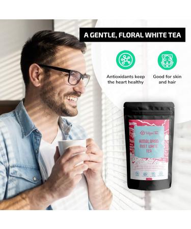 Udyan Tea Himalayan Mist White Tea 100g - Low Caffeine, Rich in Antioxidants | Fresh Loose Leaf Tea for Healthy Skin | 40 Cups - Buy Online on SooperMarket.com