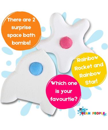 The Bean People Space Rocket-Themed Bath Bombs for Kids - Rainbow Coloured Kids Bath Bombs with Toys Inside Sponge Bath Toys 5 to Collect Fantastic Scent Rainbow Rocket - Buy Online on SooperMarket.com