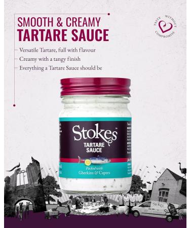 Stokes Real Tartare Sauce 3PK Smooth & Creamy Tartare Sauce Perfect For Fish Dishes Award Winning Gluten Free Tartare Sauce Made With Gherkins & Capers Beautifully Balanced Flavour 200g Glass Jar - Buy Online on SooperMarket.com