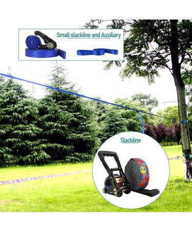 Gentle Booms Sports 250ft Slackline Kit with Tree Protectors, Carry Bag, Arm Trainer - Perfect for Ninja Warrior Backyard Outdoor Fun - Buy Online on SooperMarket.com