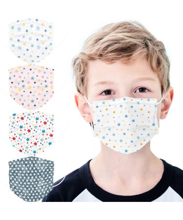 mystcare Kids Face Mask 50 Pack Ages 5-12 Disposable 3-Layer Breathable Filter Child Disposable Face Mask for Kids Cove Multicolore