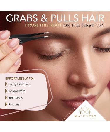 Fine Point Tweezers for Precision Plucking - Stainless Steel Splinter and Hair Removal Tool by Majestic Bombay - Buy Online on SooperMarket.com