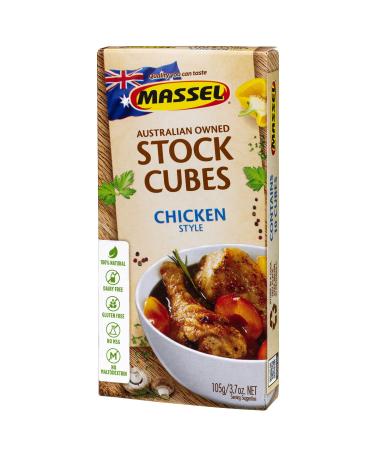 Massel Stock Cubes - Gluten-Free Chicken Style Broth -  105g Pack of 1 Soup Stock Chicken Style 105 g (Pack of 1)