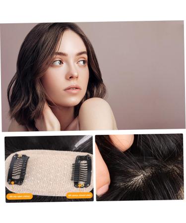 Hair Topper With Bangs 9.8 Inch Long Human Hair Toppers Women Silk Base Clip In Hair Extensions Natural Looking Hairpiece for Daily Use Natural (Brown) - Buy Online on SooperMarket.com