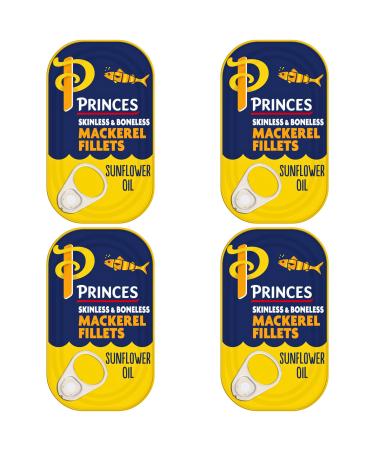 Mackerel Fish Sunflower Oil Water and Salt Fillets in Sunflower Oil Pack of 4 x 125g