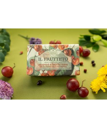 NESTI DANTE Il Frutteto Black Cherry & Red Berries Soap 250g - Luxurious Italian Artisanal Soap for All Skin Types - Shop Internationally - Buy Online on SooperMarket.com
