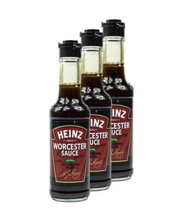 Heinz - 3 SPACH WORCESTER SACE in 150 ml of glass bottle (spice sauce) - Worcester sauce for seasoning and refining meat fish and vegetable dishes