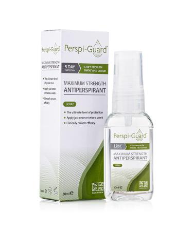Perspi-Guard Maximum Strength Antiperspirant Spray Strong Deodorant for Excessive Sweating & Hyperhidrosis Treatment Lasts up to 5 Days - Unscented (30ml)