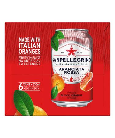 Sanpellegrino Blood Orange Sparkling Fruit Beverage Cans 11.15 Fl Oz (Pack of 6) - Refreshing Italian Soda - Buy Online on SooperMarket.com