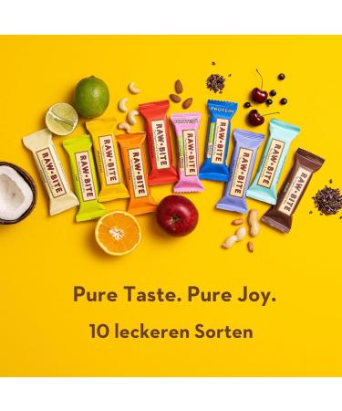 Rawbite Riegel Tasting Box | 10 Organic Nut Bars | Vegan Gluten-Free & Lactose-Free | Delicious Dates & Nuts Variety Pack | 10 x 45-50g - Buy Online on SooperMarket.com