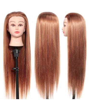 EJOOUS exercise head hairdressing head hare real hair hair wig head puppet head exercise head wig head puppet head exercise head hairdressing head training head with holder