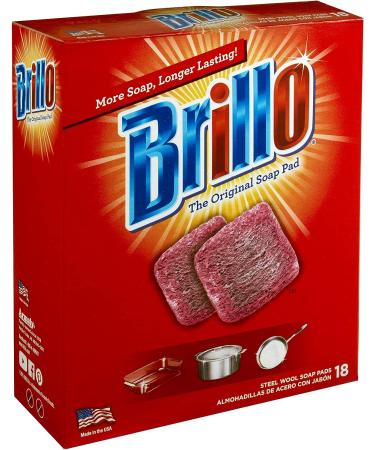 Brillo Steel Wool Soap Pads 18 Count (Pack of 2) - Long Lasting Original Scent Cleaning - Buy Online on SooperMarket.com