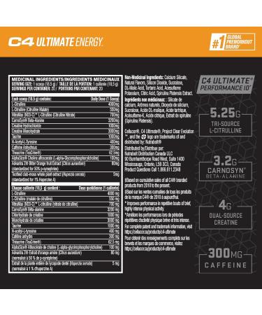 C4 Ultimate Pre-workout Powder Preworkout Supplement Drink for Workout Energy - Orange Mango 20 Servings Orange Mango 20 Servings (Pack of 1) - Buy Online on SooperMarket.com
