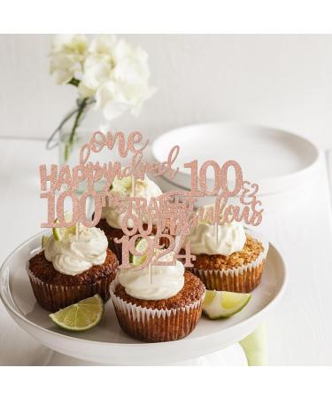 24 Pack Straight Outta 1924 Cupcake Toppers Happy 100th Birthday One-hundred Awesome Since 1924 Cupcake Picks 100 Fabulous Cake Decorations for 100th Birthday Anniversary Party Rosegold 100th Rose Gold - Buy Online on SooperMarket.com