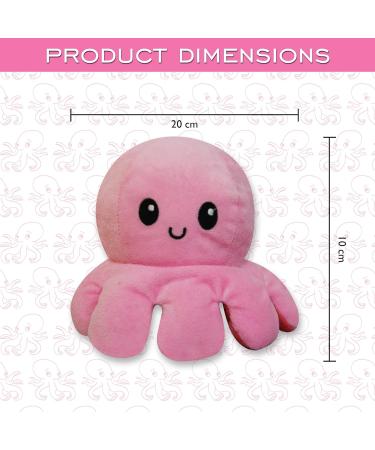 FASTEXX Octopus Reversible Plushie - Double-Sided Flip Mood Octopus - Sweet Gift for Kids & Family - Pink/Pink - Buy Online on SooperMarket.com