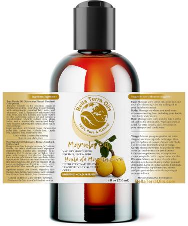 Bella Terra Oils Marula Oil. 236ml. 100% Pure. Cold-pressed. Unrefined. Luxury Oil. Rich in Antioxidants. Absorbs Quickly. Natural Moisturizer for Skin Hair. 236 ml (Pack of 1) - Buy Online on SooperMarket.com