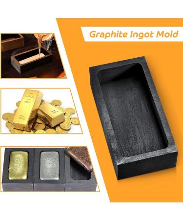 4-Piece Graphite Ingot Mould Crucible Set for Metal Casting and Refining - 1 KG Capacity - Ideal for Gold, Silver, Aluminum, Copper, Brass - Buy Online on SooperMarket.com