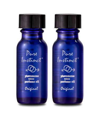 Pure Instinct (2-Pack - The Original Pheromone Infused Essential Oil Perfume Cologne - Unisex Attracts Men and Women - TSA Ready Fruity 0.25 Fl Oz (Pack of 2)