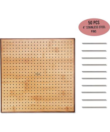 Olikraft Handcrafted Wooden Blocking Board - Excellent Gifts for Knitting Crochet and Granny Squares Lovers - Full Kit with 50 4-inches Stainless Steel Rod Pins  Stand Included (11 inches) - Buy Online on SooperMarket.com