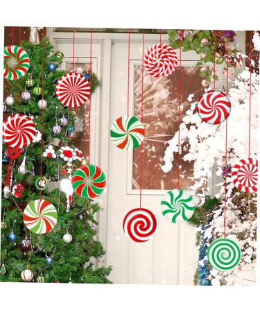 OFFSCH 24 Sheets Christmas Candy Decorations Christmas Tree Pendants Christmas Hanging Candies Manual Label - Buy Online on SooperMarket.com