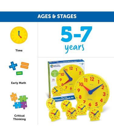 Buy Learning Resources Big Time Classroom Clock Set - Enhance Time-Telling Skills | Fast International Shipping - Buy Online on SooperMarket.com