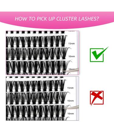 Fadlash 50D 0.07 C Curl Cluster Eyelash Extensions - 200 PCs DIY 15-20mm for Home Use - Buy Online on SooperMarket.com