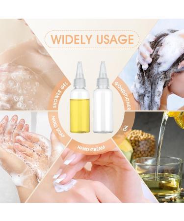 WLLHYF 2oz Applicator Bottle 6pcs Plastic Empty Squeeze Bottles Hair Color Applicator Bottle Transparent Refillable Oil Bottles for Hair Oils Liquids with Twist Top Cap and Labels - Buy Online on SooperMarket.com