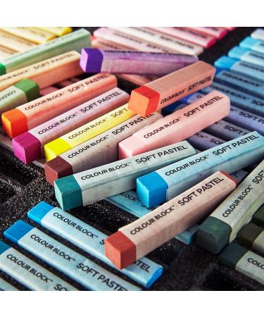 100pc Wooden Case Soft Pastel Art Set | Colour Block Square Chalk Pastels for Drawing and Blending | Assorted Colors Art Supplies for Artists - Buy Online on SooperMarket.com