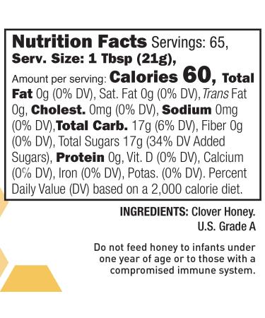 GloryBee Raw White Clover Honey - Pure, Natural, Unfiltered - Made In U.S.A - 3 lb (48 Oz) - Sweeten Dishes & Beverages - Supports Bee Conservation - Buy Online on SooperMarket.com