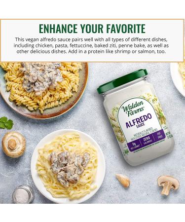 Walden Farms Light Alfredo Sauce 12 oz - Vegan & Keto Friendly, Non-Dairy Milk Substitute, 0g Net Carbs - Perfect for Chicken, Fish, Scampi & More - Buy Online on SooperMarket.com