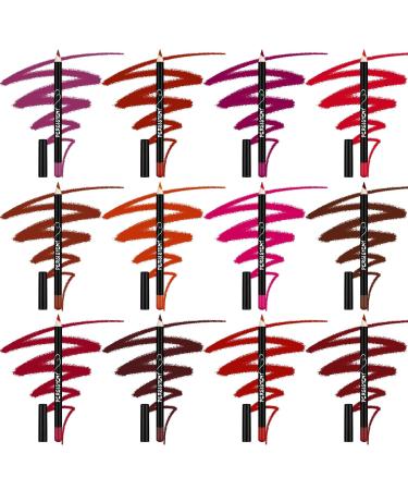 84 Pcs Bulk Lip Liner Pencil Set - Long Lasting & Slim 12 Vibrant Colors for Perfect Lip Makeup - Buy Online on SooperMarket.com