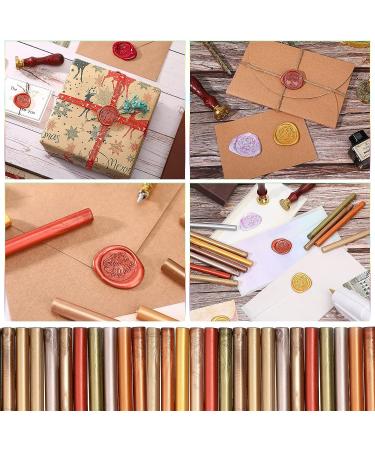 26 Pieces Glue Gun Sealing Wax Sticks for Wax Seal Stamp and Letter Retro Vintage Seal Glue Gun Sealing Wax Great for Wedding Invitations Cards Envelopes Wine Gift Wrapping (Metal Colors) - Buy Online on SooperMarket.com