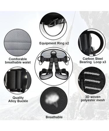 TRSMIMA Thicken Climbing Harness - Adjustable Tree Climbing Belt for Professional Rock Climbing, Fire Rescue, and Outdoor Adventure Activities - Includes Sports Gloves - Buy Online on SooperMarket.com