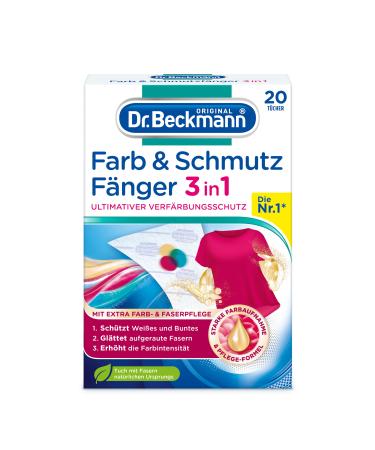 Dr.Beckmann color and dirt catcher 3in1 |Color feasts for ultimate discoloration protection |With extra color and fiber care |20 towels 1 Pack