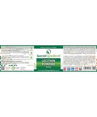 Lecithin Powder 500g - Premium Quality, Vegan, Non-GMO, Gluten Free - Soya Lecithin Powder in Recyclable Container - Buy Online on SooperMarket.com
