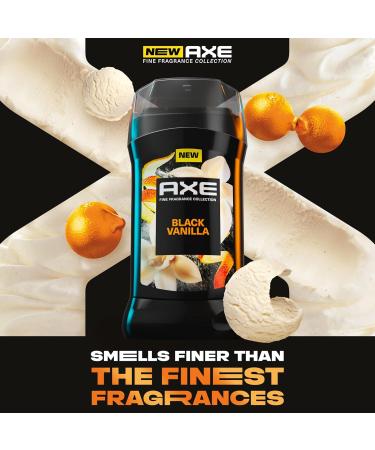 AXE Fine Fragrance Collection Deodorant Stick Black Vanilla with Orange + Sandalwood Essential Oils 4 Pack with 72H Freshness Aluminum-Free 3 oz - Buy Online on SooperMarket.com