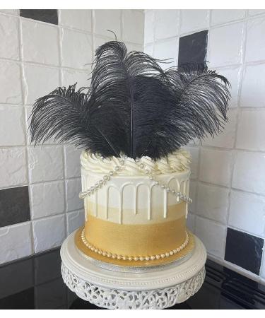 Pioio 20pcs Black Ostrich Feathers Plumes 12-14 inch - Ideal for DIY Halloween & Gatsby Decorations - Buy Online on SooperMarket.com