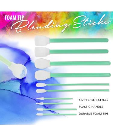 Pixiss Detail Alcohol Ink Blending Tools - 10 Pack with 5 Sizes Foam Tips for Inks, Chalks, Markers, Pencil, Charcoal on Yupo Paper and Other Mediums - Buy Online on SooperMarket.com