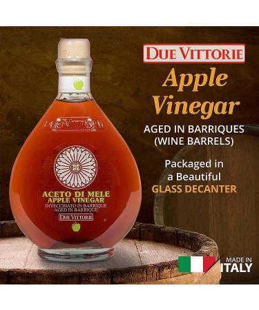Due Vittorie Apple Vinegar - Premium Italian Gourmet Aged in Barrique Wine Barrels - All Natural Raw Cider Vinegar for Cooking - 16.9 fl oz - Buy Online on SooperMarket.com
