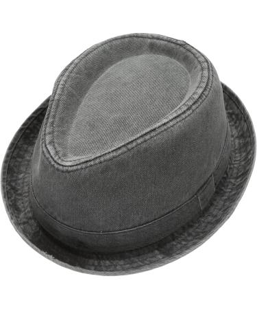Men's Casual Vintage Washed Cotton Fedora Hat Black - Large-X-Large - Buy Online on SooperMarket.com